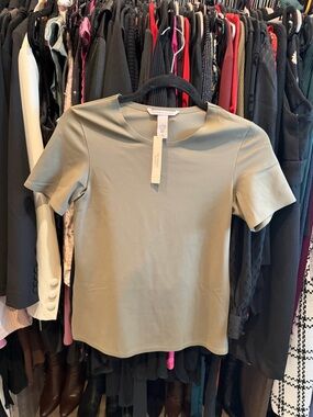 Victoria's Secret Short Sleeve Crewneck Top in Sage